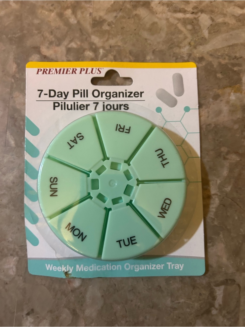 Premier Mint Green 7-Day Round Pill Organizer